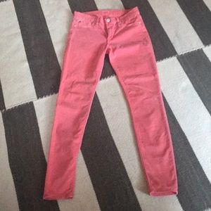 Coral- pink Hudson denim jeans